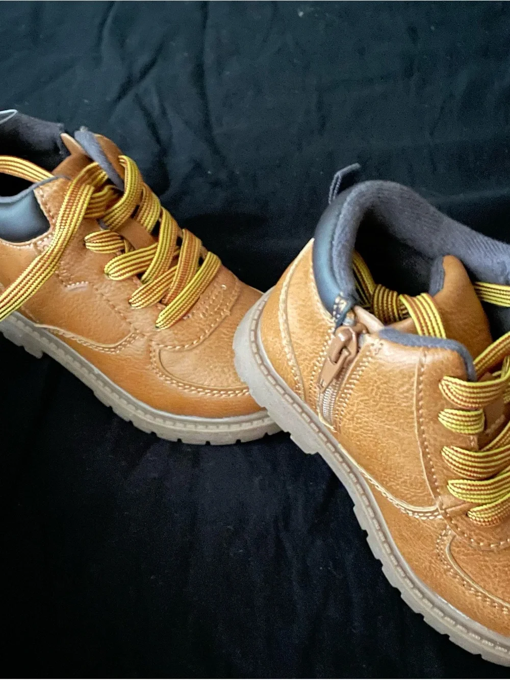 New Carter's Brown/Tan toddler boy Lace-Up Boot with Side Zip size 8